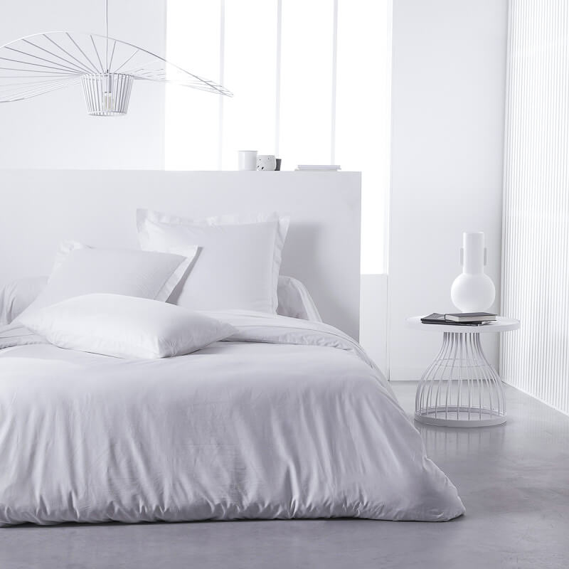 Housse de couette et taie d'oreiller - blanc