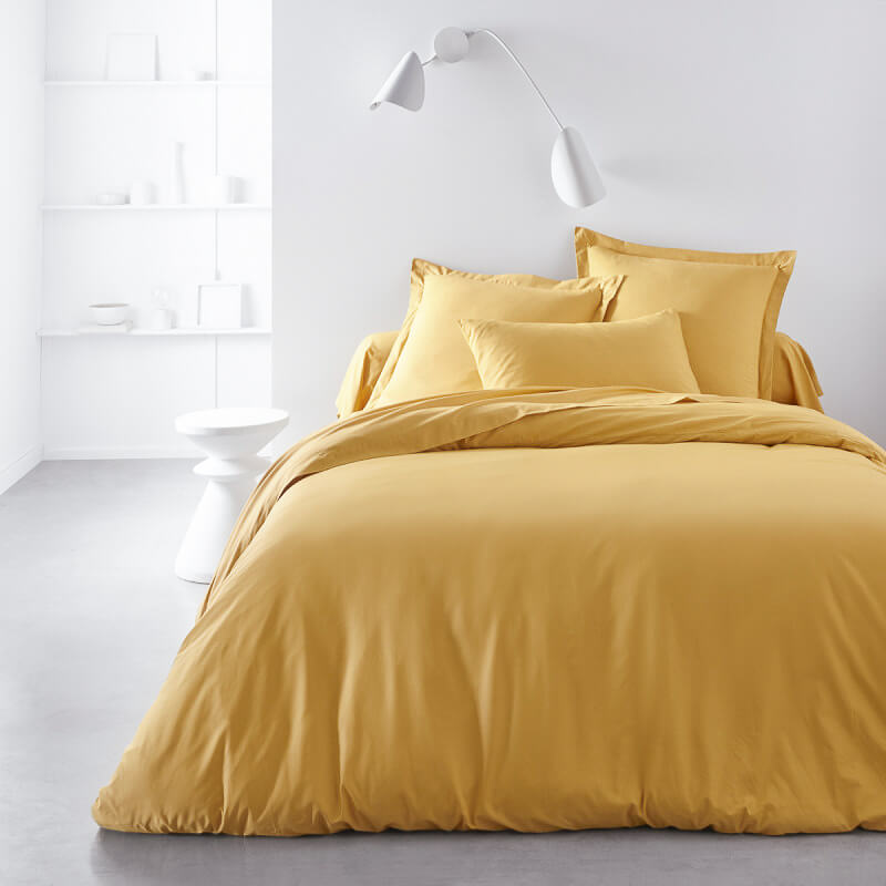 Housse de couette et taie d'oreiller - jaune