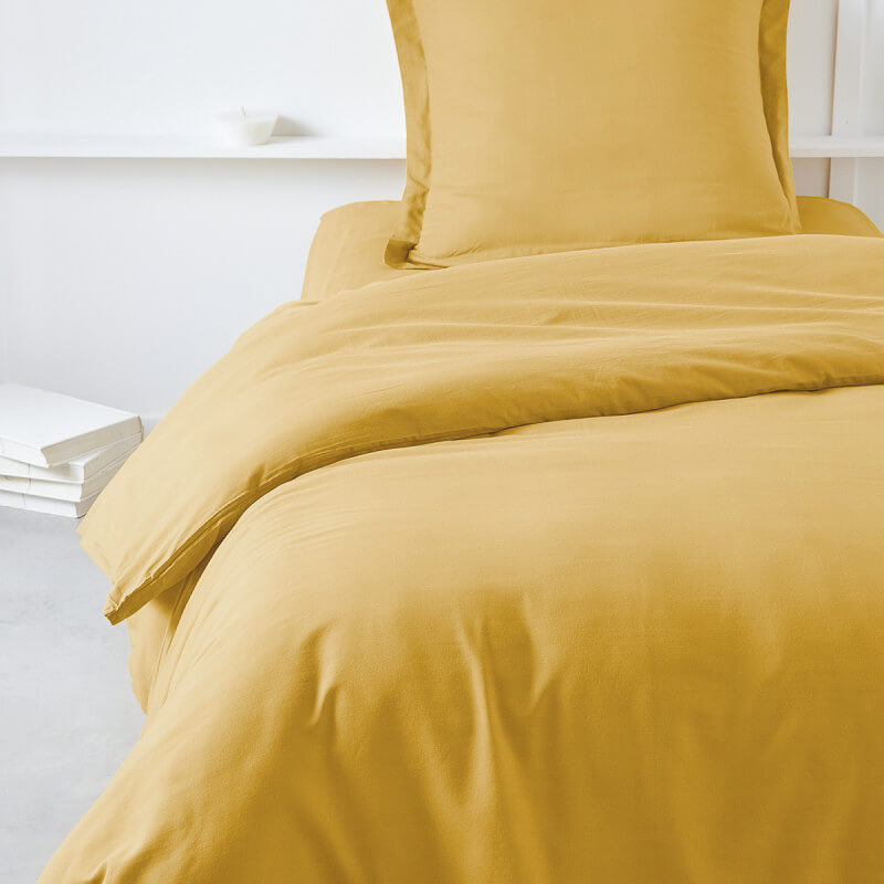 Housse de couette et taie d'oreiller - jaune