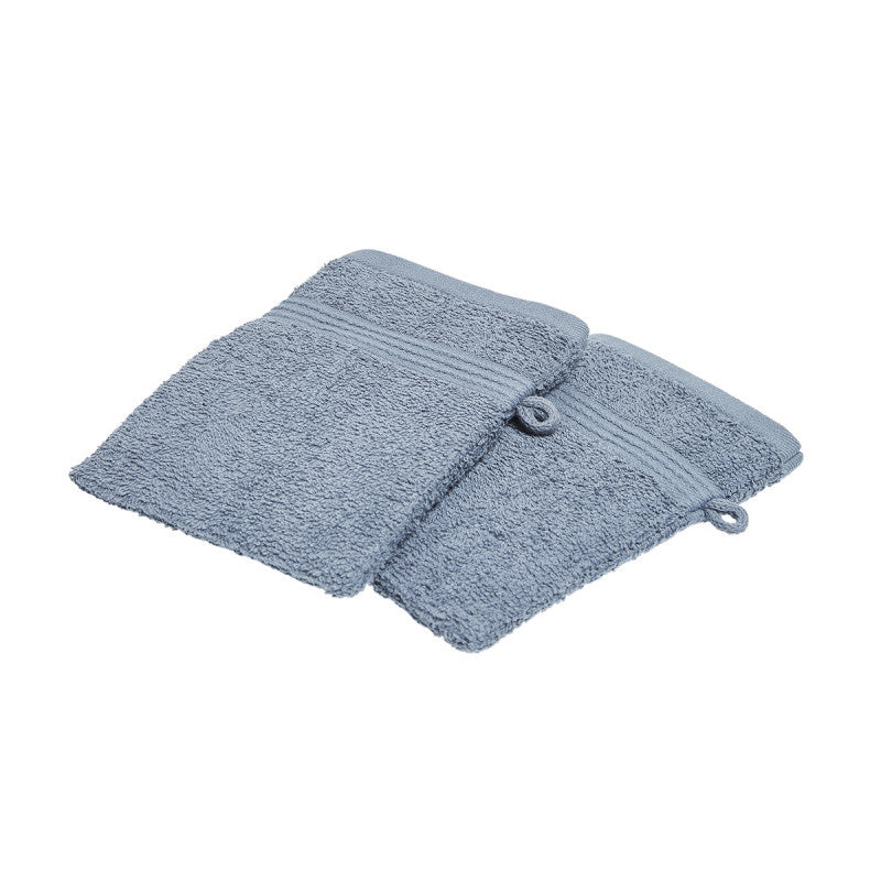 Lot de 2 gants de toilette - bleu gris