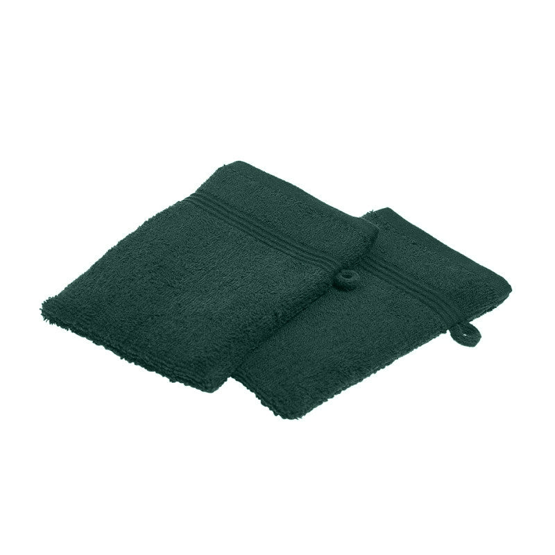 Lot de 2 gants de toilette - vert