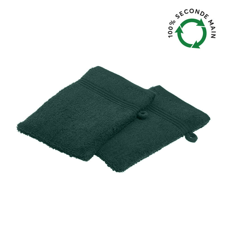 Set of 2 washcloths - green