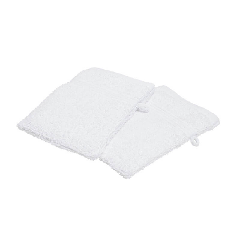 Set of 2 washcloths - white
