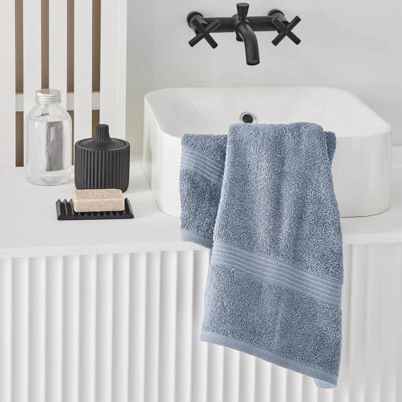 Serviette de bain - bleu gris