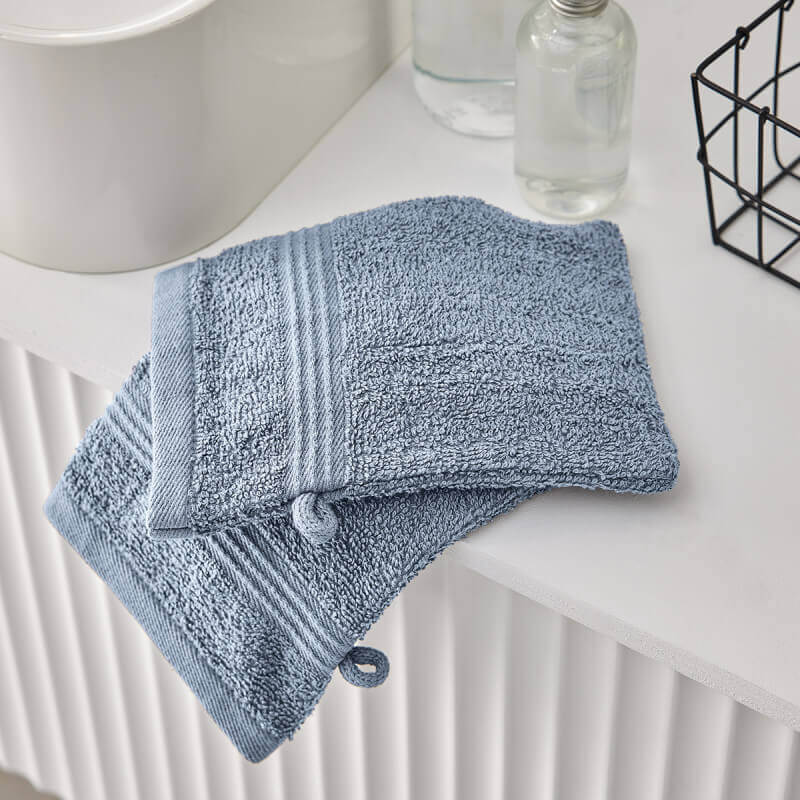 Set of 2 washcloths - blue grey